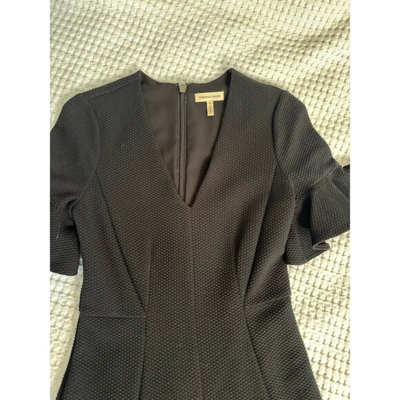Rebecca Taylor Black size 2 dress v neck lots of ruffles - Picture 2 of 12